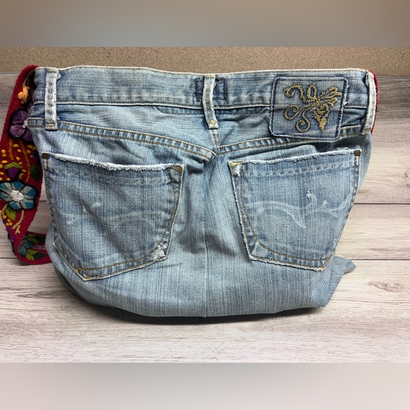 Recycled Denim Crossbody with Vintage Embroidered Strap - Picture 11 of 15